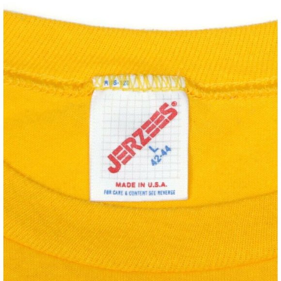 Vintage 1989 Firefighters Blue Grass Festival Yellow Men's T-Shirt Tee sz L - Picture 3 of 4